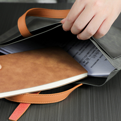 Neues PU-Leder GROSSE Kapazität Briefkasten Leder Schnalle Geschäftsdokument Handtasche tragbare wasserdichte Fahrt