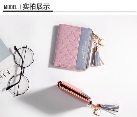 KORÄISCHE Version der neuen Frauen-Short-Wallet-Wallets mit Farbspaltung-Short-Wallet-Frisuren-Zipper-Multi-Card-Münzen-Wallet auf Lager