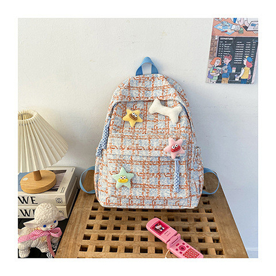 Kleine frische Schecktasche, Junior High-School-Rucksack, College-Studentinnen, Herbst- und Winter-Rucksack.