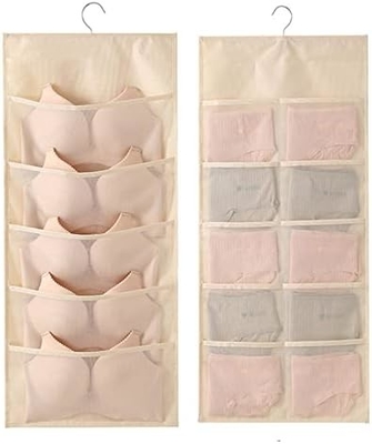 LIREX BRA Lagerorganisator mit 10 Taschen, 1 Packung klappbare Unterwäsche Hängender Organisator für Kleiderschrank Wandmontage BRA HAN
