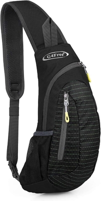 G4Free Sling-Taschen Männer und Frauen Schulter Rucksack Kleiner Kreuzkörper Brust Sling Rucksack (Schwarz)