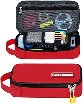 ECHSRT Großes Bleistiftgehäuse, ästhetischer Stiftbeutel mit großer Kapazität, minimalistischer tragbarer Briefpapierbeutel mit Griff für
