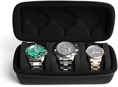 3 Uhr-Reisetasche Roll, Hard Watch Carry Case Roll Display-Speicherhalter Box mit weichen Schaumkissen fit alle Größen