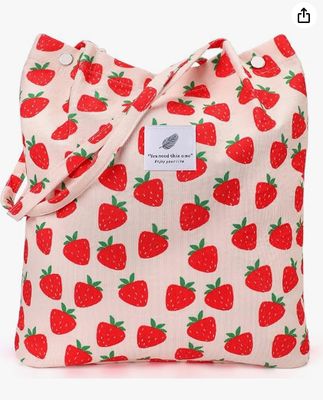 Tragetasche Damen Mädchen, Große Kapazität Cord wiederverwendbare Einkaufsschultertasche mit Innen