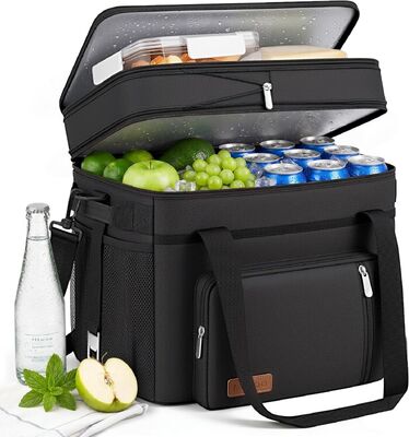 Kühltasche Doppeldeck - 60 Dosen undicht isoliertes tragbares, weiches Mittagessen-Kühlgerät, extra großes, erweiterbares Eiskisten-Kühlgerät für Strand, Picknick, Camping, Shopping