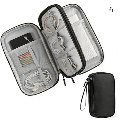 Reiseaufbewahrungsbox - Harte EVA-Schutzhülle für mobile Powerbank, Ladegerät, Kabel, Telefon und Zubehör - Tragbare Aufbewahrungstasche für Flugzeug, Geschäftsreisen, Heimtextilien