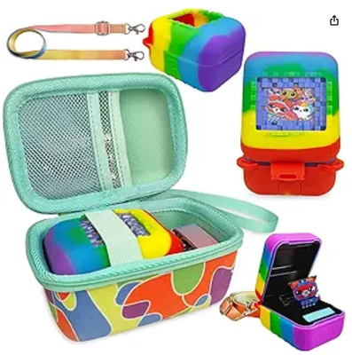 Silikonschutz und Hardcase Interaktives digitales Haustier. Zubehör für Bitzee Original virtuelle elektronische Haustiere Schutzhüllen mit Lanyard.