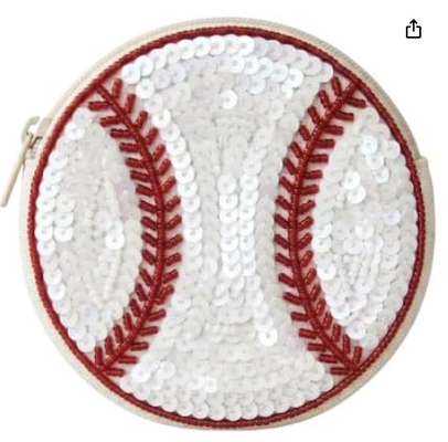Beaded Coin Purse Change Zipper Pouch Wallet Softball ♪ Handgefertigte Perlenarbeit, Kompaktorganisierer, Bargeldhalter, Kartenlager, Make-up-Tasche, Geschenkzubehör, Alltagsgegenstand