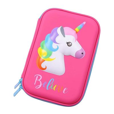 Robuster EVA-Bleistiftetui mit Hartschale und 3D-Einhorn-Design, Aufbewahrungsetui für bis zu 60 Stifte, anpassbare Form, Stil und Farbe