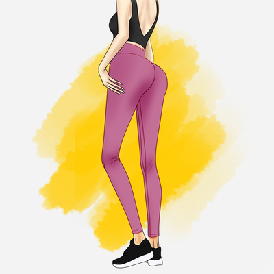 Keucht das Yoga-Anzug der weiblichen Pfirsich-Eignungs-Frauen, den feste Höhen-Taille unteren Betrieb ausdehnen