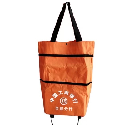 Faltende Einkaufstasche-Tote Wheel-Taschen-Größe des Gewebe-600D kann verlängern