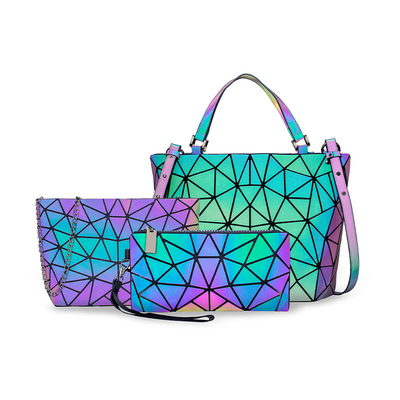 Fashion Geometry Ringer PU-Leder Tragetaschen Laser Farbwechsel