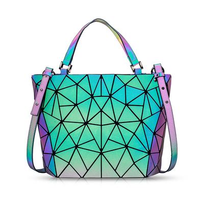 Fashion Geometry Ringer PU-Leder Tragetaschen Laser Farbwechsel