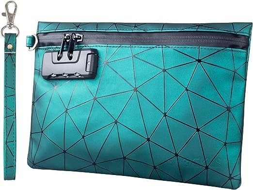 Geruchsschutzbeutel mit Kombinationsschloss, Kohlenstoffverkleidete Geruchsschutzbeutel 10,2 x 7,2 Zoll Medizinverschlussbeutel Reisetasche