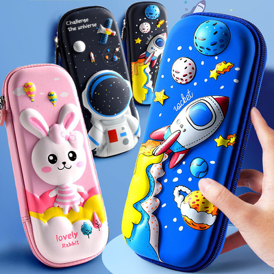 Bleistiftkasten 3D EVA Space Pencil Box Galaxy Pencil Case Astronauten Bleistift Punch Blaue Cartoon Bleistifthalter Groß