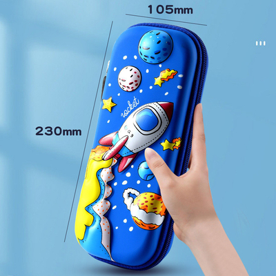 Bleistiftkasten 3D EVA Space Pencil Box Galaxy Pencil Case Astronauten Bleistift Punch Blaue Cartoon Bleistifthalter Groß