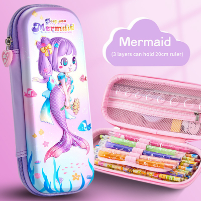 Bleistiftkasten 3D EVA Space Pencil Box Galaxy Pencil Case Astronauten Bleistift Punch Blaue Cartoon Bleistifthalter Groß