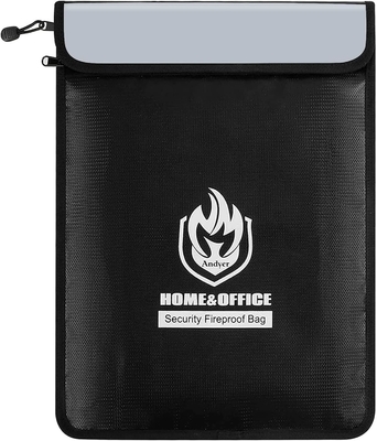 Erweiterte Zwei-Taschen-feuerdichte Papiertasche (2000°F), 15 ¢ x 11 ¢ wasserdichte feuerdichte Geldtasche mit Reißverschluss, wasserdichte