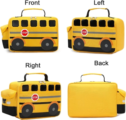 Lunchbox für Kinder Jungen Mädchen Schul-Lunch-Taschen Wiederverwendbarer Kühl-Thermische Mahlzeit Tote für Picknick (gelber Schulbus)