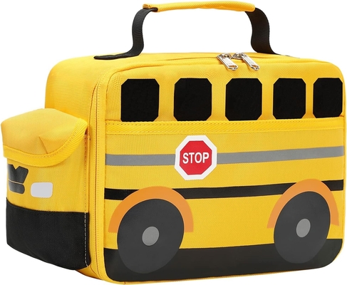 Lunchbox für Kinder Jungen Mädchen Schul-Lunch-Taschen Wiederverwendbarer Kühl-Thermische Mahlzeit Tote für Picknick (gelber Schulbus)