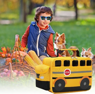 Lunchbox für Kinder Jungen Mädchen Schul-Lunch-Taschen Wiederverwendbarer Kühl-Thermische Mahlzeit Tote für Picknick (gelber Schulbus)