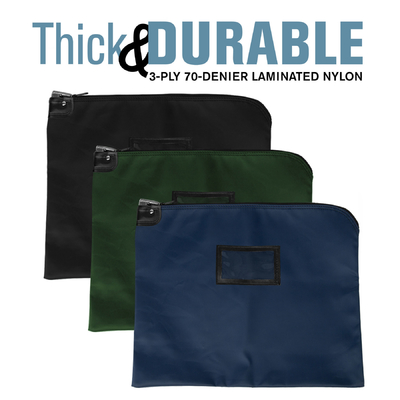 LAMINATED NYLON HIPAA LOCKING Courier BAGS mit Kartenhalter - 19W x 15H - bereit zum Versand