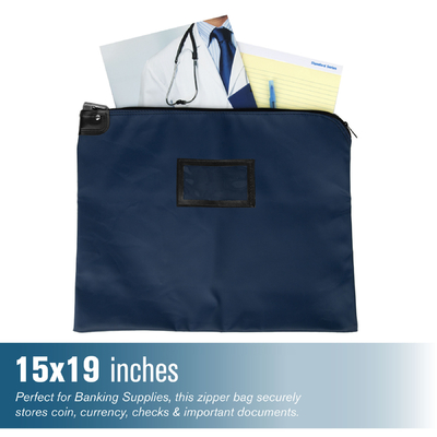 LAMINATED NYLON HIPAA LOCKING Courier BAGS mit Kartenhalter - 19W x 15H - bereit zum Versand