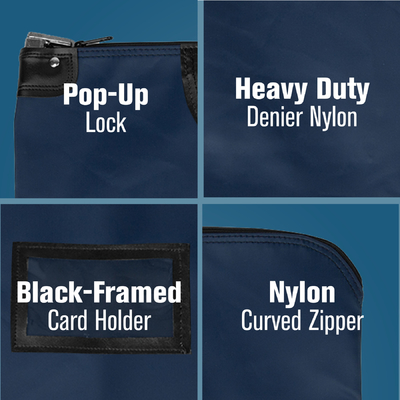 LAMINATED NYLON HIPAA LOCKING COURIER BAGS W/ HANDLES - 19W X 15H - bereit zum Versand