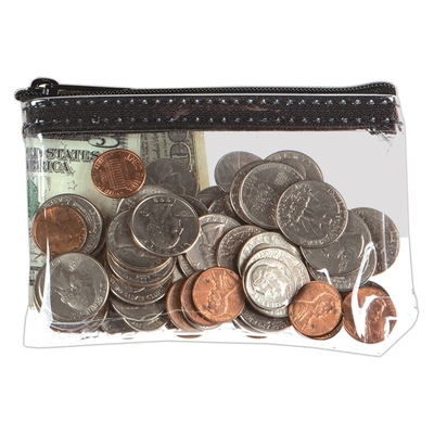1 COLOR INPRINTED TRANSPARENT VINYL ZIPPER BAG wasserdichte Handtasche - 5W X 3H - nach Maßgabe