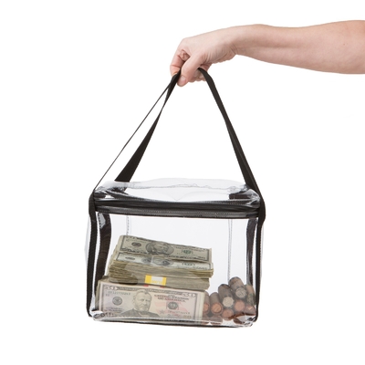 Transparent vinyl wasserdicht sichtbar große Kapazität Brieffase Stil Tasche - 10W X 8H X 5D - Custom Made