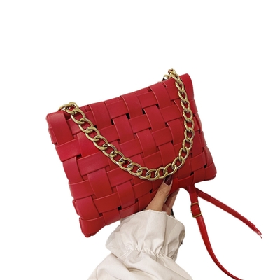 PU WOMEN'S BAG TEXTURE Woven Handtasche 2024 Frühling auf der neuen koreanischen Version der Mode Kette Schultertasche