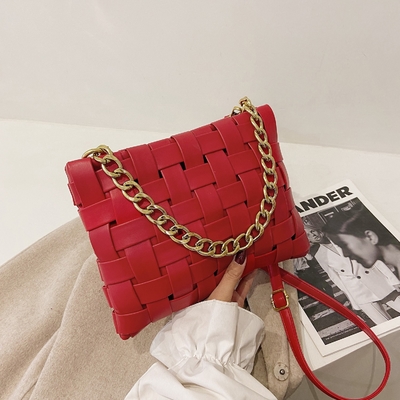 PU WOMEN'S BAG TEXTURE Woven Handtasche 2024 Frühling auf der neuen koreanischen Version der Mode Kette Schultertasche