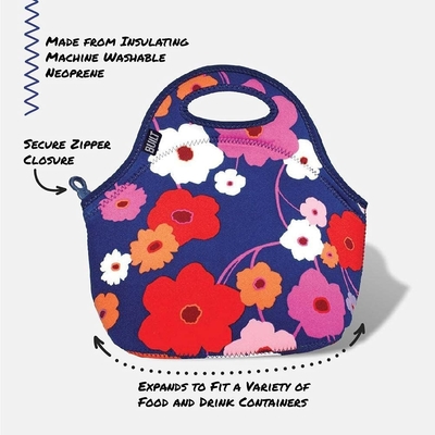 Built Gourmet Getaway Soft Neopren Lunch Tote Bag - leicht, isoliert und wiederverwendbar, eine Größe, schwarz