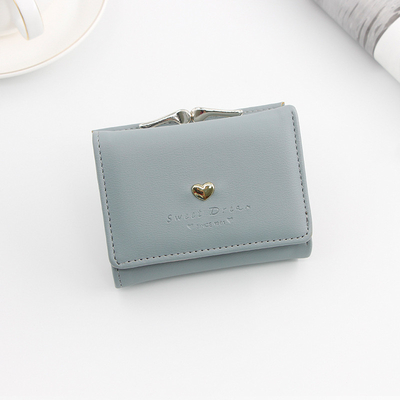 KURZER KLIMP-TASCHEN Frauen-Herz-Form-Hardware Klammer-TASCHEN SOLID COLOR Einfache Münze Geldbeutel Karten-TASCHEN KURZER KLIMP-TASCHEN
