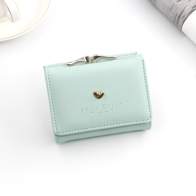 KURZER KLIMP-TASCHEN Frauen-Herz-Form-Hardware Klammer-TASCHEN SOLID COLOR Einfache Münze Geldbeutel Karten-TASCHEN KURZER KLIMP-TASCHEN