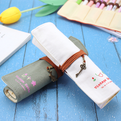 FREISCH und modisch Großflächiger Stift Tasche Bleistiftkoffer Einfacher kreativer Junior High School Männer und Frauen Leinwand Bleistift