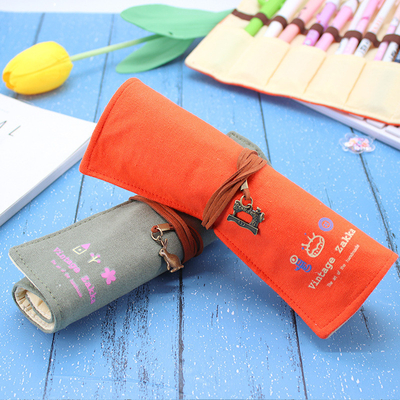 FREISCH und modisch Großflächiger Stift Tasche Bleistiftkoffer Einfacher kreativer Junior High School Männer und Frauen Leinwand Bleistift