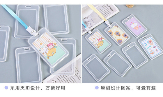 Transparente Karteninhaber Arbeitskarte LANYARD RICE CARD NAME TAG CAMPUS CARD STUDENT BUS SCHOOL Karte Inhaber Zugangskarte