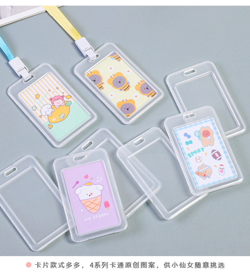 Transparente Karteninhaber Arbeitskarte LANYARD RICE CARD NAME TAG CAMPUS CARD STUDENT BUS SCHOOL Karte Inhaber Zugangskarte