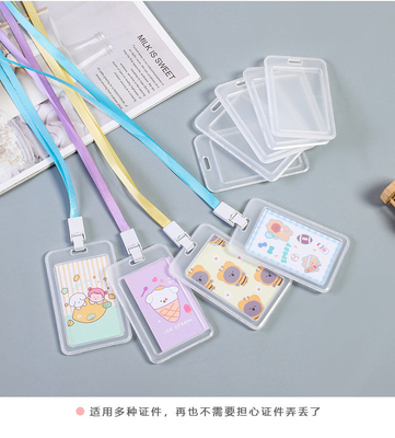 Transparente Karteninhaber Arbeitskarte LANYARD RICE CARD NAME TAG CAMPUS CARD STUDENT BUS SCHOOL Karte Inhaber Zugangskarte