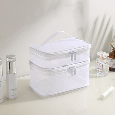 NEUE GAUZE MAKEUP Tasche GROSSE FÜHRERKAPITÄT SIMPLISCHE tragbare Toilettenbeutel Doppelschicht tragbare kosmetische Lagertasche
