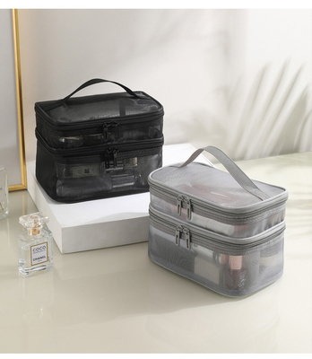 NEUE GAUZE MAKEUP Tasche GROSSE FÜHRERKAPITÄT SIMPLISCHE tragbare Toilettenbeutel Doppelschicht tragbare kosmetische Lagertasche