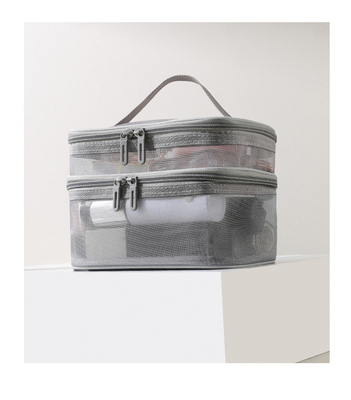 NEUE GAUZE MAKEUP Tasche GROSSE FÜHRERKAPITÄT SIMPLISCHE tragbare Toilettenbeutel Doppelschicht tragbare kosmetische Lagertasche