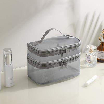 NEUE GAUZE MAKEUP Tasche GROSSE FÜHRERKAPITÄT SIMPLISCHE tragbare Toilettenbeutel Doppelschicht tragbare kosmetische Lagertasche