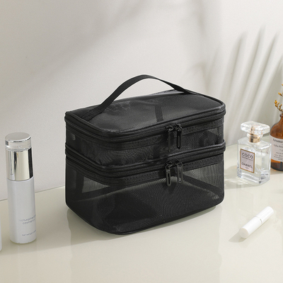 NEUE GAUZE MAKEUP Tasche GROSSE FÜHRERKAPITÄT SIMPLISCHE tragbare Toilettenbeutel Doppelschicht tragbare kosmetische Lagertasche