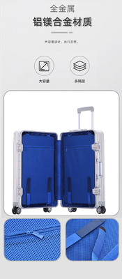 Alle-Metall-Kofferkoffer-Aluminium-Kofferkoffer 20-Zoll-Aluminium-Magnesium-Legierung Trolley-Box-Mehrrad-Aluminium-Rahmen-Koffer