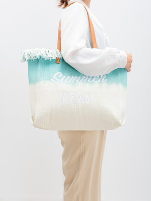 GEBREIDETER TOTE TASSEL DESIGN Leinwand Tasche Gebreidetes Alphabet Leinwand Unterarm Neue Schulter Sommer hohe Kapazität Damen Tasche