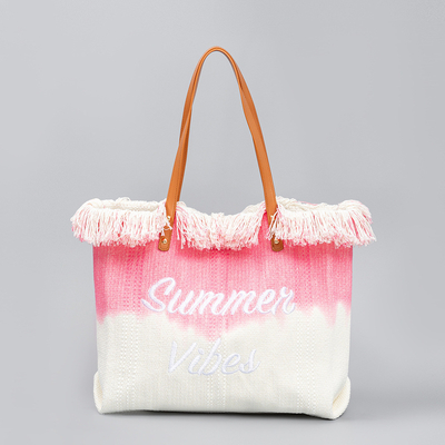 GEBREIDETER TOTE TASSEL DESIGN Leinwand Tasche Gebreidetes Alphabet Leinwand Unterarm Neue Schulter Sommer hohe Kapazität Damen Tasche