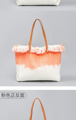 GEBREIDETER TOTE TASSEL DESIGN Leinwand Tasche Gebreidetes Alphabet Leinwand Unterarm Neue Schulter Sommer hohe Kapazität Damen Tasche