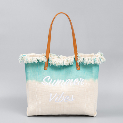 GEBREIDETER TOTE TASSEL DESIGN Leinwand Tasche Gebreidetes Alphabet Leinwand Unterarm Neue Schulter Sommer hohe Kapazität Damen Tasche